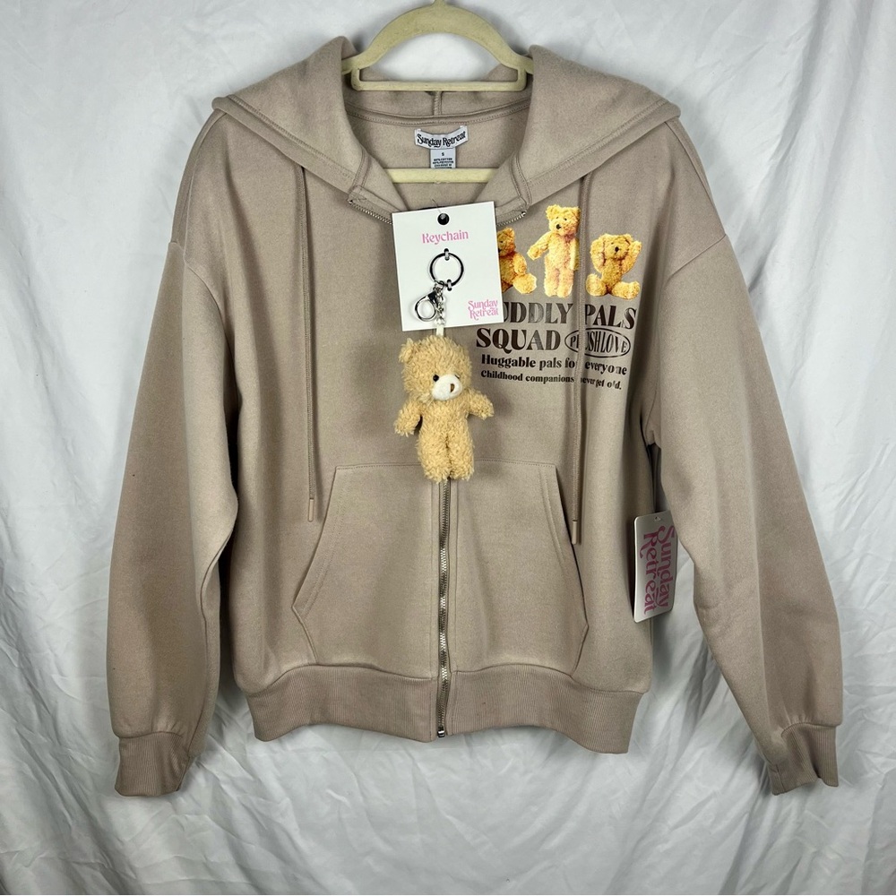 Sunday Retreat Cuddly Pals Squad Zip Hoodie S NWT